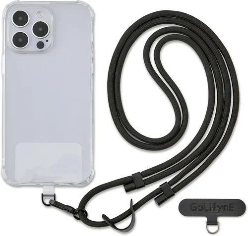 Vista 10 de Correa cruzada para teléfono, correa antirrobo para teléfono con 2 melocotón / dorado