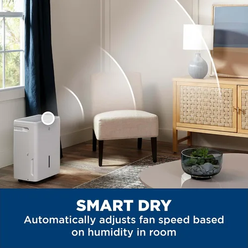 Vista 3 de GE Energy Star - Deshumidificador portátil para sótano, dormitorio, baño, armario o habitaciones pequeñas de hasta 1500 pies cuadrados, 22 pintas