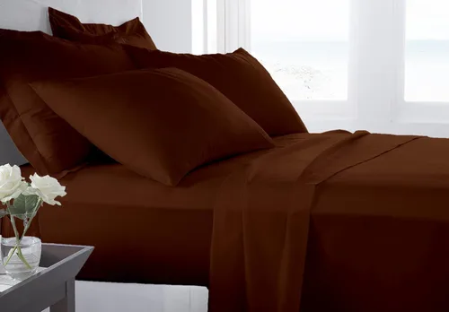 Vista 13 de Juego de ropa de cama de lujo de 4 piezas, 800 hilos, 100% algodón ultra suave, color negro, juego de ropa de cama transpirable de algodón de fibra