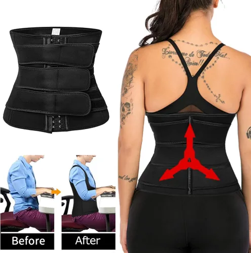 Vista 4 de LYZ Entrenador de cintura para mujer corsé recortador cinturón de cintura moldeador de cuerpo faja deportiva adelgazante
