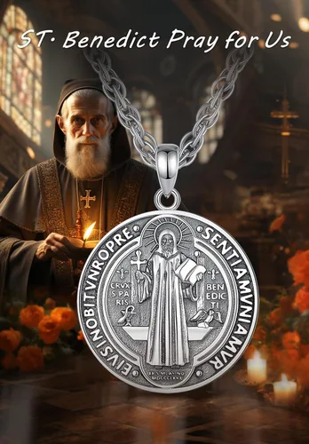 Vista 182 de CELESTIA Medallas de plata de ley 925 San Miguel/San Cristóbal/San Benito/San Gabriel/Virgen María/Jesús/Caravaca/Metatrón/Sello de los Siete
