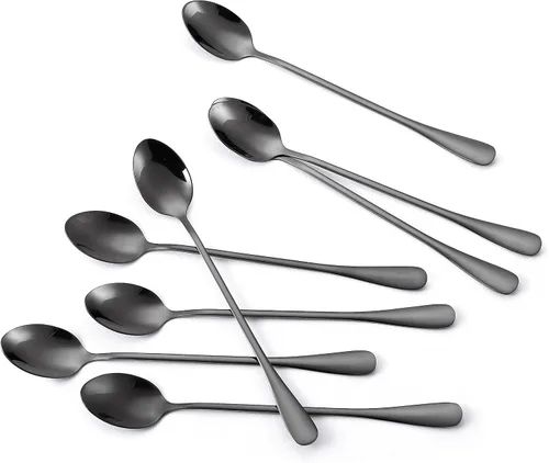 Vista 6 de Marco Almond KYA39 - Juego de cuchillos de cocina + cucharas de mango largo de acero inoxidable con revestimiento de titanio KYA59