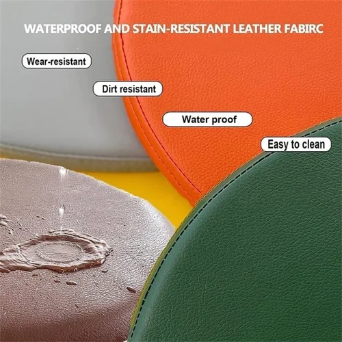 Vista 4 de Cojín redondo antideslizante de espuma viscoelástica para silla con funda Amarillo