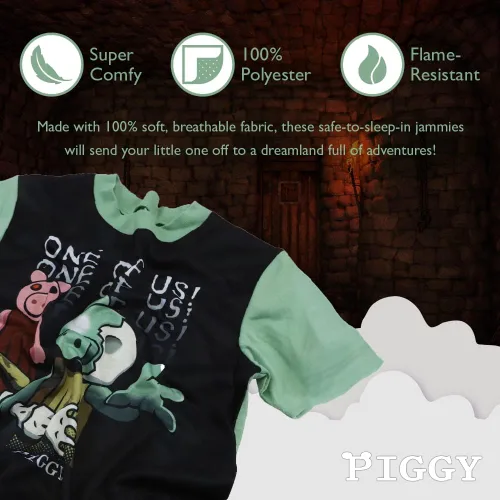 Vista 3 de Roblox Conjunto de pijama Big Piggy de 2 piezas para niños