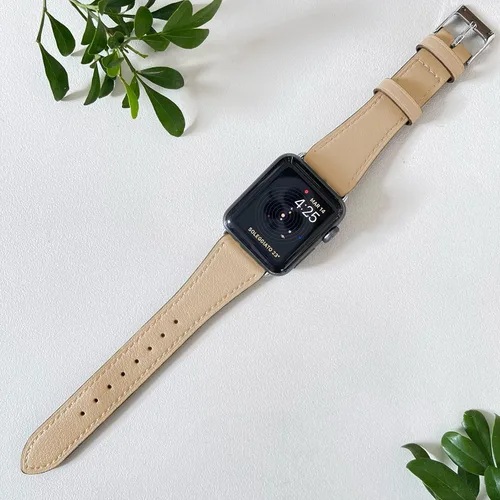 Vista 4 de HANDODO Italian Genuine Leather Band Women for Apple Watch Series 11 10 9 8 7 6 5 4 3 2 1 SE SE2 Ultra 2/3, SGS Certified Dressy Bracelet Cute Strap