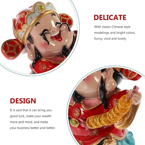 Vista 8 de BESPORTBLE CAI Shen - Estatua de Feng Shui, Dios de la riqueza, 2.5 x 3.5 pulgadas, adornos de resina de la suerte para sala de estar, dormitorio