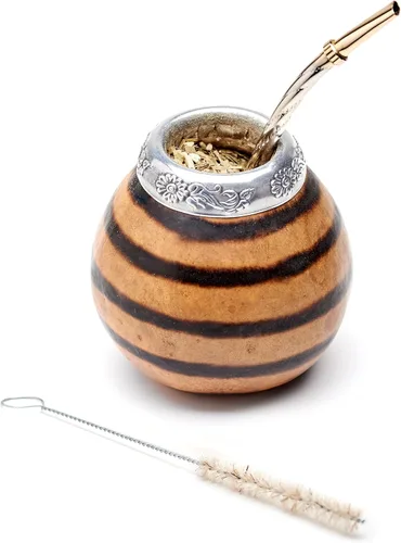 Vista 8 de BALIBETOV Juego de Calabaza Yerba Mate (Taza de Yerba Mate Natural Original Hecha a Mano de Argentina) - Incluye Taza de Té Mate, Bombilla
