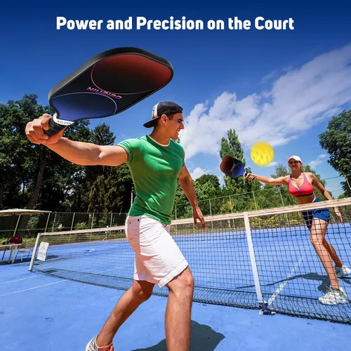 Vista 7 de niupipo Pickleball Paddles Set of 2/4/1, USAPA Approved Carbon Fiber & Fiberglass Hybrid, Easy Power, Polypropylene Honeycomb Core, Cushioned 4.72