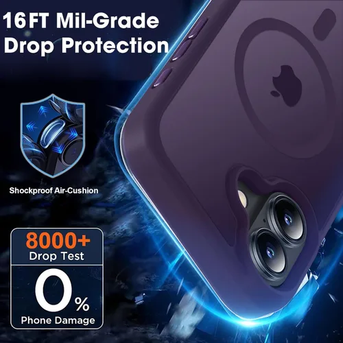 Vista 156 de MOCCA - Funda magnética resistente para iPhone XR de 6.1 pulgadas, compatible con MagSafe, funda con protección contra caídas de grado militar