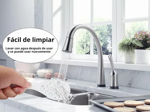 Vista 4 de Juego de utensilios de cocina de plástico, 2 piezas, color blanco Blanco a