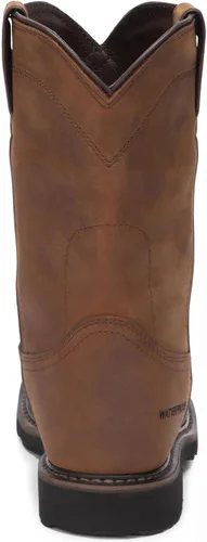 Vista 5 de Justin Wyoming - Botas de trabajo impermeables para hombre, puntera de acero, color marrón, 14 EE EE. UU