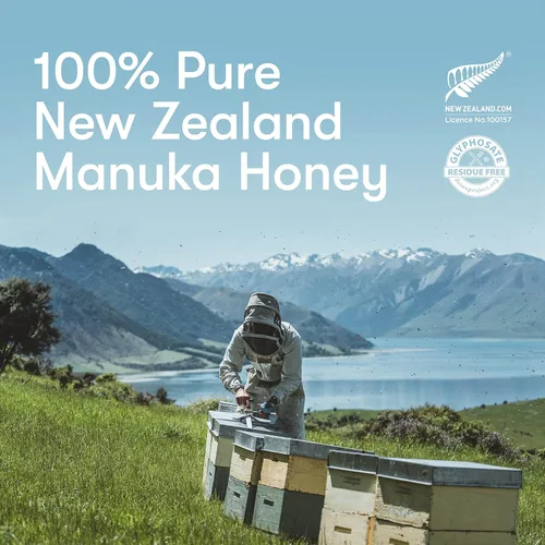 Vista 8 de New Zealand Honey Co. Miel de manuka cruda UMF 20+ MGO 829+ 4.4oz, certificado UMF y cuchara de bambú 4.7 in