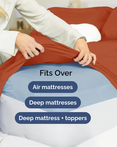 Vista 593 de Extra Deep Twin XL Sheet Set - 3 Piece College Dorm Room - White 01-Blanco