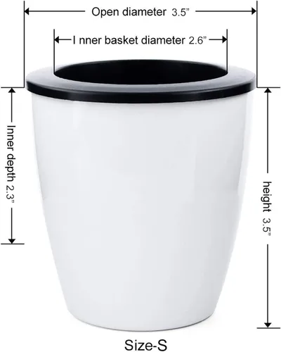 Vista 3 de 6 macetas de riego automático de 3.5 pulgadas, macetas blancas, plantas de flores, mini maceta pequeña, para todas las plantas, hierbas, violetas