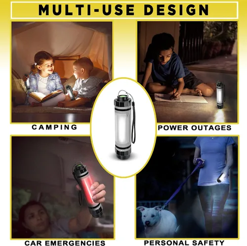 Vista 6 de SunJack LightStick Camplight - Linterna LED recargable impermeable y banco de energía Linterna de camping portátil para senderismo, mochilero
