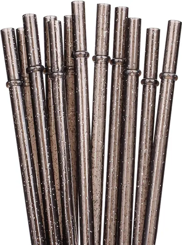 Vista 11 de DAKOUFISH Pajitas de repuesto de plástico reutilizables de 6 pulgadas para mini tarros de 6 onzas y 8 onzas, juego de 12 popotes con cepillo de Negro
