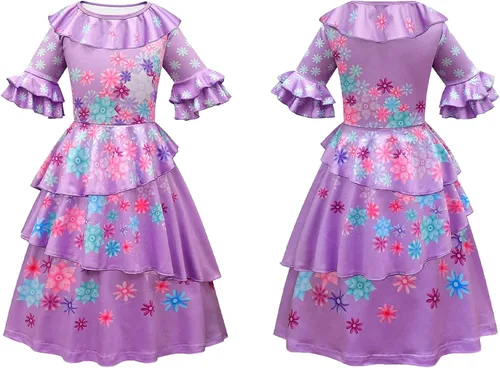 Vista 2 de Yarde Isabella Mirabel - Vestido de Halloween para niña con bolsa, tocado de princesa