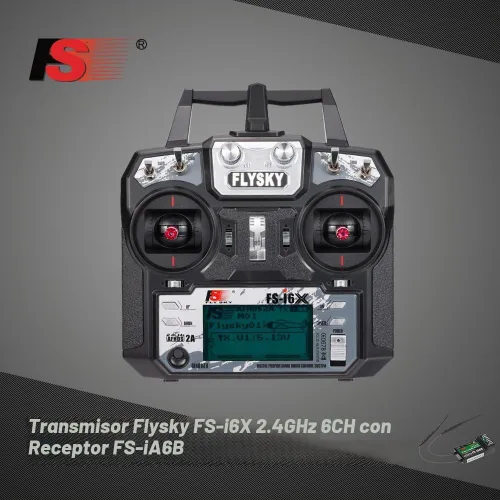 Vista 2 de GoolRC Flysky FS-i6X 2.4GHz 10CH AFHDS 2A Transmisor RC con receptor FS-iA6B para RC Drone Avión Helicóptero