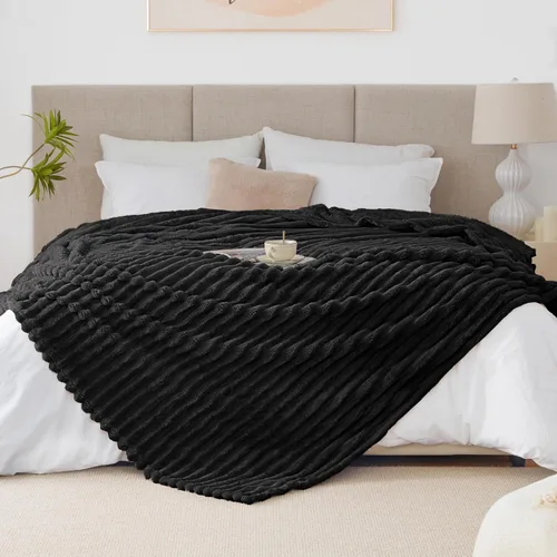 Vista 18 de EXQ Home Manta suave y suave de forro polar, acogedora y ligera para sofá o cama, manta de franela cálida y mullida para todas las estaciones