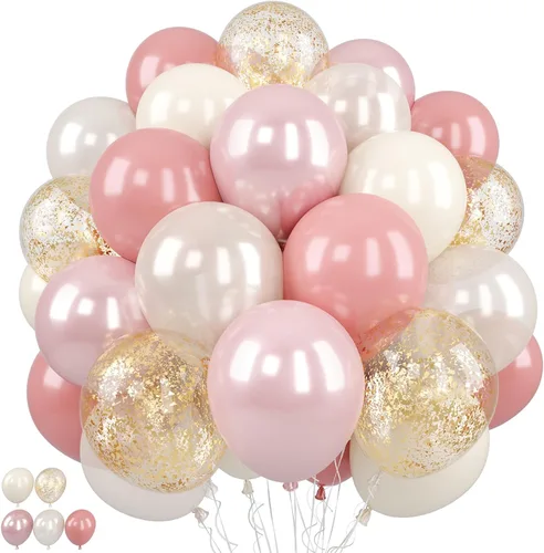 Vista 14 de Globos rosa púrpura negros, 50 unidades de 12 pulgadas, globos de cumpleaños con forma de corazón impresos en color rosa púrpura metálico negro