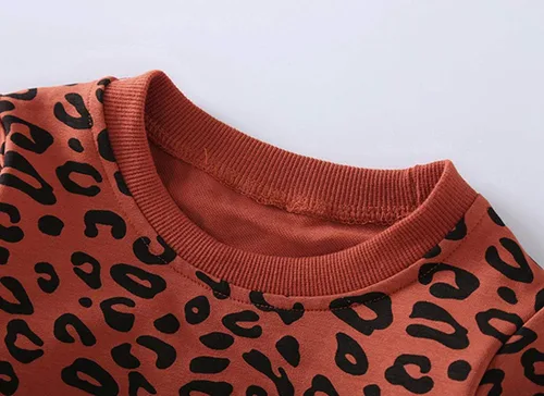 Vista 5 de Conjunto de ropa con estampado de leopardo para niñas pequeñas, camiseta de manga larga y pantalones, 2 piezas