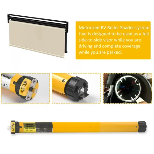 Vista 6 de Allen Wrench - Motor de persiana de repuesto para autocaravana con cable de 12 V CC, interruptor de límite integrado y ajuste
