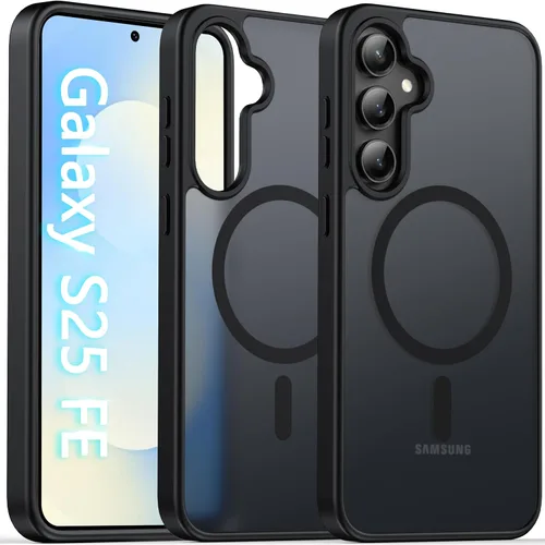 Vista 36 de Oterkin Funda magnética para Samsung Galaxy A17 mate, funda de teléfono A17 compatible con MagSafe esmerilada, translúcida, a prueba de golpes Negro
