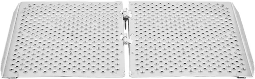 Vista 9 de Silver Spring - Rampa ligera para sillas de ruedas (plegable, de un solo pliegue, 61 cm) 24" L x 30" W, folding, portable, non-slip punch plate