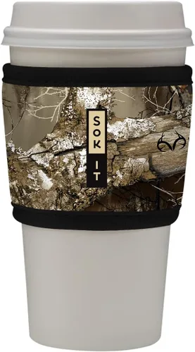 Vista 215 de Sok It HotSok Coffee & Tea - Funda de neopreno con aislamiento reutilizable (floral abstracto)