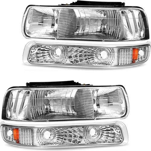 Vista 14 de [Usado] AS Conjunto de faros delanteros de reemplazo para 1994 1995 1996 1997 1998 Chevy Silverado/Tahoe/Suburban/C10 con carcasa negra, reflector