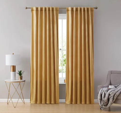 Vista 11 de HLC.ME Lopez - Paneles de cortinas de terciopelo con pestaña trasera y bolsillo para cortinero, para dormitorio y sala de estar, juego de 2 paneles