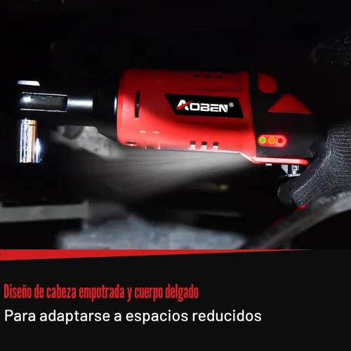 Vista 8 de AOBEN Kit de llave de trinquete inalámbrica, trinquete de 3/8 pulgadas, juego de trinquete de potencia eléctrica de 40 pies-libras con gatillo