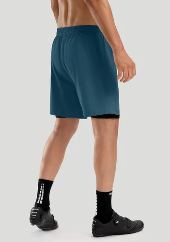 Vista 3 de Bikewa Pantalones cortos de ciclismo de montaña para hombre, con acolchado 3D, ajuste holgado, MTB para montar en bicicleta, ciclismo, ciclismo