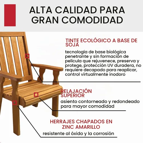 Vista 3 de Amish Casual Silla de patio tratada con misión de respaldo alto de 600 libras (mancha de cedro)