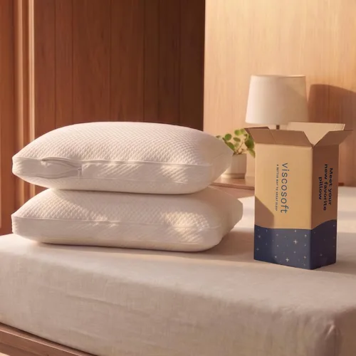 Vista 9 de ViscoSoft Almohada de espuma viscoelástica ajustable, tamaño estándar, paquete de 1, diseño de refuerzo expandible para firmeza personalizada, funda