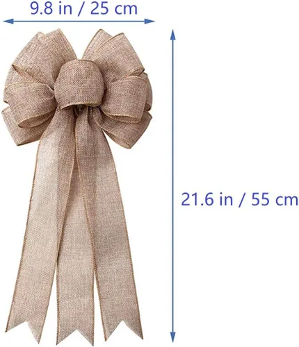 Vista 2 de Arco de arpillera para decoración de árbol de Navidad, decoración de fiesta de boda, 9.8 x 21.6 pulgadas