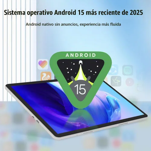 Vista 2 de Crelander Tablet Android 15 de 10.1 pulgadas, tableta Android de 12 GB+128 GB, batería de 8000 mAh, pantalla táctil de 1280 x 800, WiFi Rosa