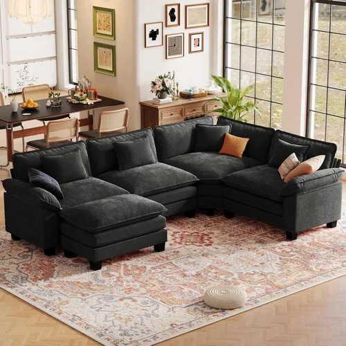 Vista 76 de CDCASA Silla de acento de gran tamaño de 50'' con otomana Asiento extra ancho y profundo estilo sofá nube para sala de estar, dormitorio, rincón