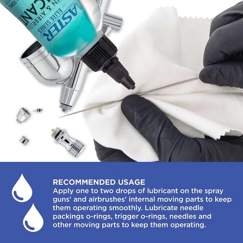 Vista 4 de Master Airbrush Elite - Lubricante para pistola de pulverización y aerógrafo, 4 onzas, lubricante ideal para mayor rendimiento de pulverización