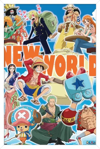 Vista 13 de Trends International One Piece - Póster de pared New World, 22.4 pulgadas de largo x 14.7 pulgadas, versión enmarcada en madera de granero