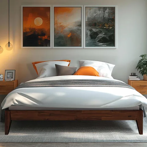 Vista 10 de Acacia Mervyn - Cama de plataforma de madera de 14 pulgadas, marco de cama sin cabecero, marco de cama tamaño Queen, color chocolate