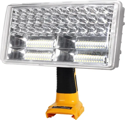 Vista 8 de DTEZTECH Luz de trabajo LED para batería Dewalt de 20 V máximo, luz de inundación portátil inalámbrica de 25 W 1500 LM con cabezal giratorio de 90°