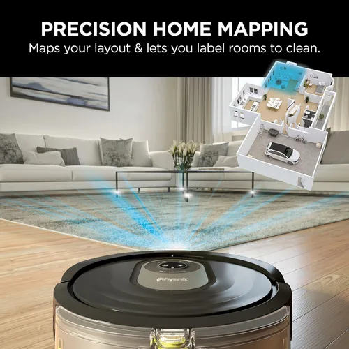 Vista 8 de Shark Robot aspirador y trapeador AI, con mapeo del hogar, perfecto para mascotas, Wifi, funciona con Alexa, negro/dorado (AV2001WD)