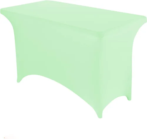 Vista 44 de Peomeise - Funda de mesa de elastano de 4 pies, mantel rectangular elástico de elastano (verde manzana, 4 pies)