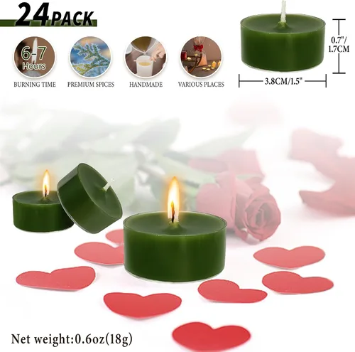 Vista 2 de Velas perfumadas hechas a mano, 12 velas redondas de velas de té de cera de abejas naturales, velas sin humo, para spa, decoración del hogar