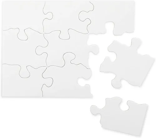 Vista 8 de Rompecabezas en blanco para dibujar, rompecabezas de bricolaje y piezas para escribir, aprendizaje interactivo y espacios en blanco para niños, 24