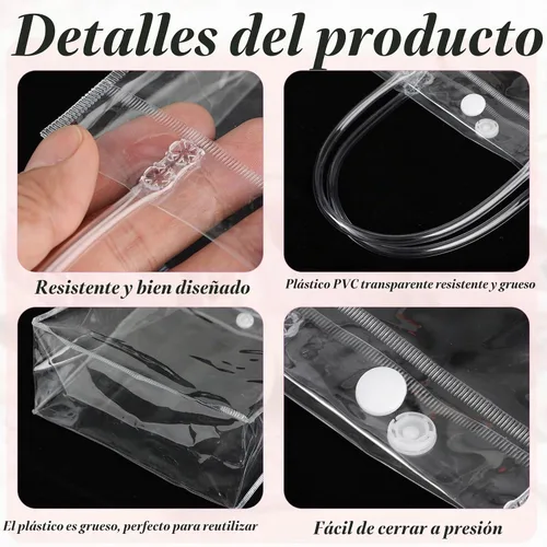 Vista 7 de Saintrygo 50 bolsas de regalo transparentes con asas, 5.9 x 6.3 x 2.8