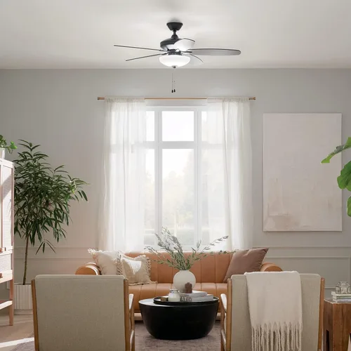 Vista 10 de Ventilador LED Renew Select de 52 pulgadas en negro satinado, para cocina, sala de estar, dormitorio, estudio y estudio, (52 x 52 x 17.5 pulgadas)