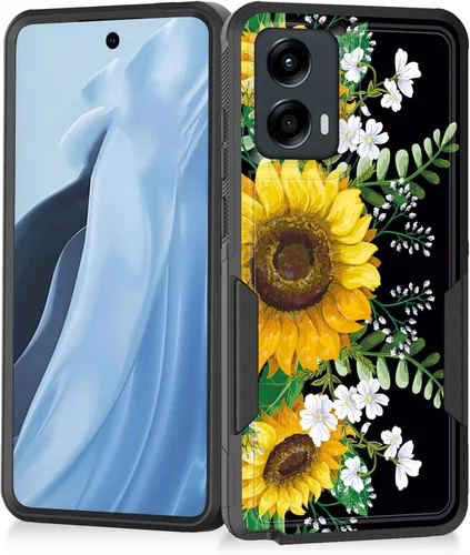 Vista 35 de Funda para Moto G Play 4G 2024, resistente de doble capa híbrida de policarbonato duro, goma suave, a prueba de golpes, funda protectora resistente