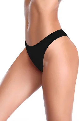 Vista 4 de SHEKINI Women's Bikini Bottom Black Brazilian Swim Bottoms Low Waist Ruched Back Swimsuit Bottom